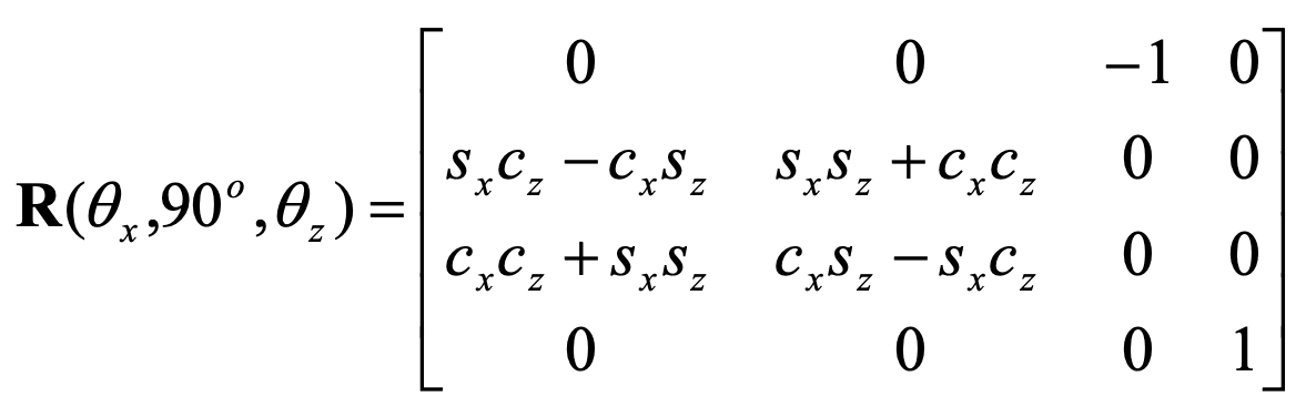 matrix with y=90